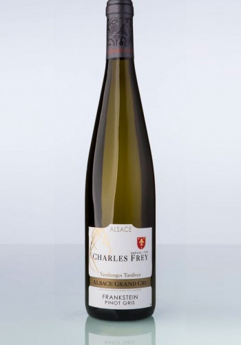 bouteille de vin d'Alsace Pinot gris vendanges tardives Charles Frey